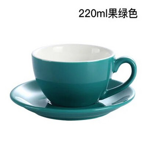 Чаша за кафе капучино в европейски стил, керамична чаша лате, комплект лъжици с чинийки, чаша лате по поръчка, ярка цветна глазура, 220 ml