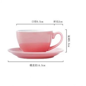 Чаша за кафе капучино в европейски стил, керамична чаша лате, комплект лъжици с чинийки, чаша лате по поръчка, ярка цветна глазура, 220 ml