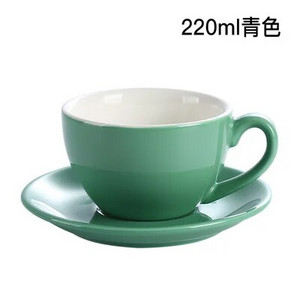 Чаша за кафе капучино в европейски стил, керамична чаша лате, комплект лъжици с чинийки, чаша лате по поръчка, ярка цветна глазура, 220 ml