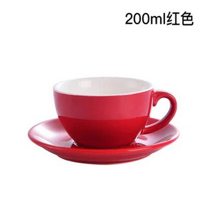 Чаша за кафе капучино в европейски стил, керамична чаша лате, комплект лъжици с чинийки, чаша лате по поръчка, ярка цветна глазура, 220 ml