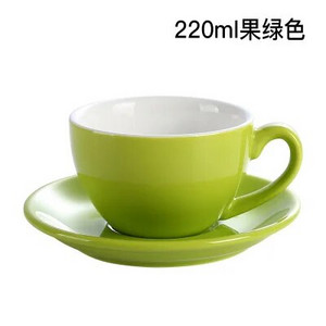 Чаша за кафе капучино в европейски стил, керамична чаша лате, комплект лъжици с чинийки, чаша лате по поръчка, ярка цветна глазура, 220 ml