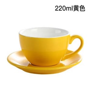 Чаша за кафе капучино в европейски стил, керамична чаша лате, комплект лъжици с чинийки, чаша лате по поръчка, ярка цветна глазура, 220 ml