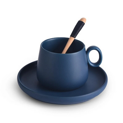 Nordijska keramička šalica za kavu Jednostavan set šalica za kavu u šest boja s tanjurićem i žlicom Kućni ured Kafić Zabavni darovi