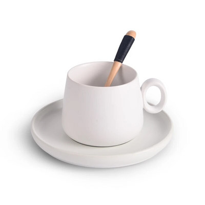 Nordijska keramička šalica za kavu Jednostavan set šalica za kavu u šest boja s tanjurićem i žlicom Kućni ured Kafić Zabavni darovi