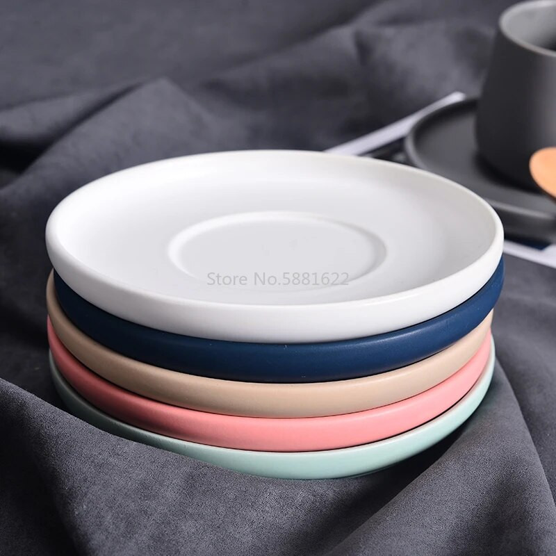 Nordijska keramička šalica za kavu Jednostavan set šalica za kavu u šest boja s tanjurićem i žlicom Kućni ured Kafić Zabavni darovi