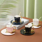 Set de căni de cafea Star Moon Cana termorezistentă din ceramică cu lingură Set de vase Cappuccino rafinat ceașcă de ceai de după-amiază