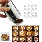 Форма за капучино Изискан модел за отпечатване на кафе Спрей от пяна Шаблони за торта Пудра захар, Шоколад, Какао, Кафе, Печатащ монтаж