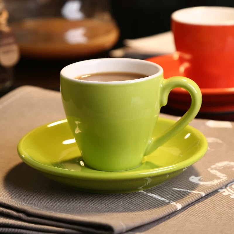 Glazirani keramički set šalica za kavu u boji, šalica za espresso, ekstra jaka, latte lak, mala šalica za čaj, 80 ml