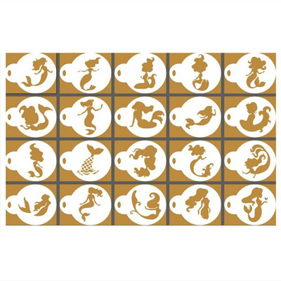 Dizajnerski predlošci šablona za kavu od 20 komada Životinje Cappuccino Mlijeko Art Latte Deco Dodaci za bariste Torta Crtež kolačića Višekratna upotreba