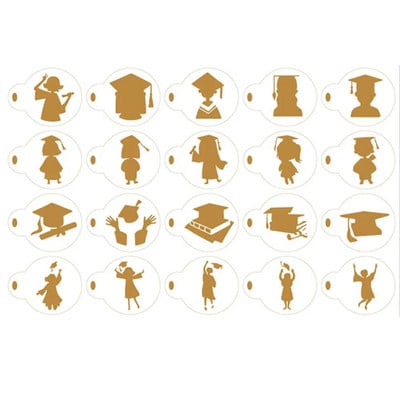 Dizajnerski predlošci šablona za kavu od 20 komada Životinje Cappuccino Mlijeko Art Latte Deco Dodaci za bariste Torta Crtež kolačića Višekratna upotreba