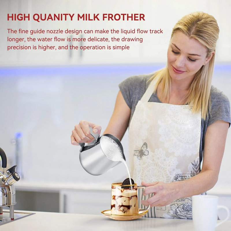 350-1L Vrč za pjenjenje mlijeka za kavu Latte Art Vrč za pjenjenje mlijeka Vrč za mjerenje od nehrđajućeg čelika Alat za espresso baristu Šalica za kavu