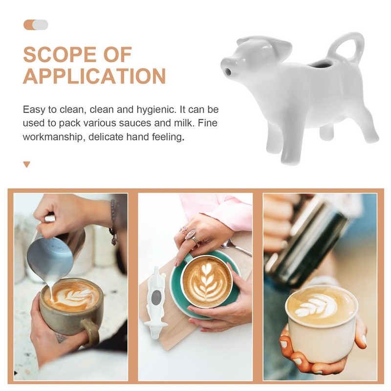 Кана за сметана Керамична кана Чаша Сос Кафе Крава Дозатор за сос Разпенваща лейка Мини Сервиране Пенообразувател Лодка Контейнер Купа Ястие