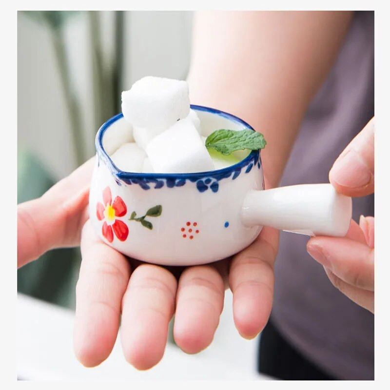 Keramički vrčevi za mlijeko Šalica za kremu s ručkom Japansko mlijeko za pjenjenje Kava Lonac za šećer Posuda za džem Posuda za začin Umak Kuhinjsko posuđe