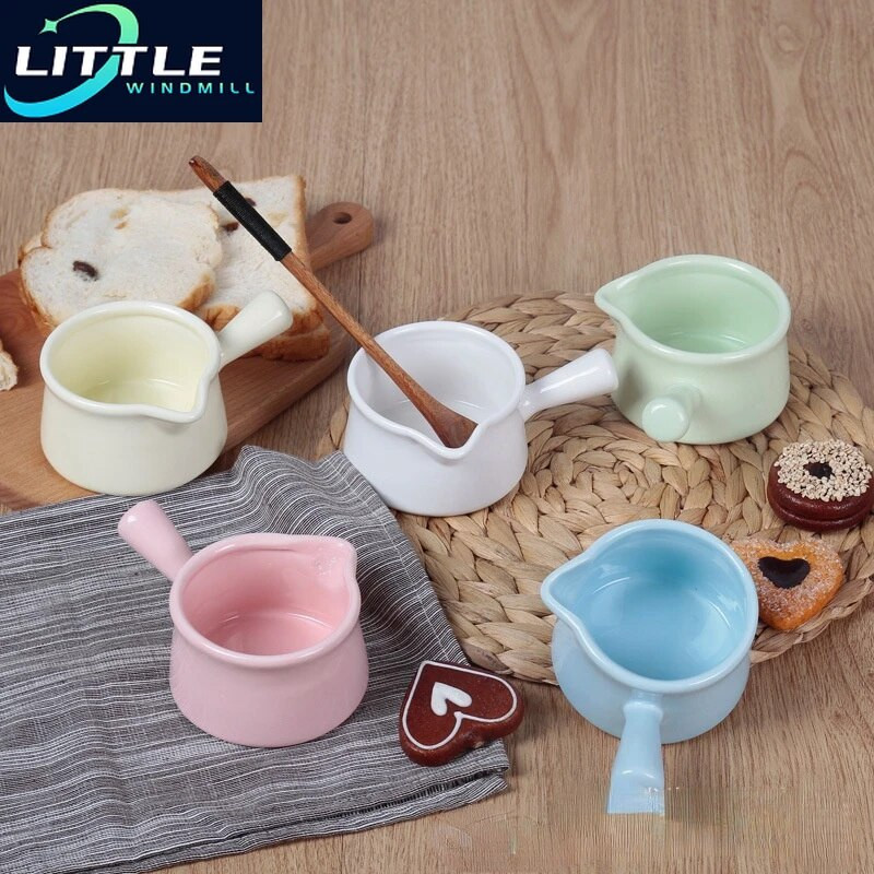 Керамична мини тенджера Кана за мляко Кухненски съдове Кухненски съдове Гърне Купа за сладко Чаша за мляко с дръжка Захарници