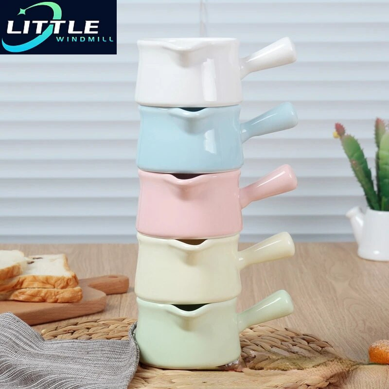 Керамична мини тенджера Кана за мляко Кухненски съдове Кухненски съдове Гърне Купа за сладко Чаша за мляко с дръжка Захарници