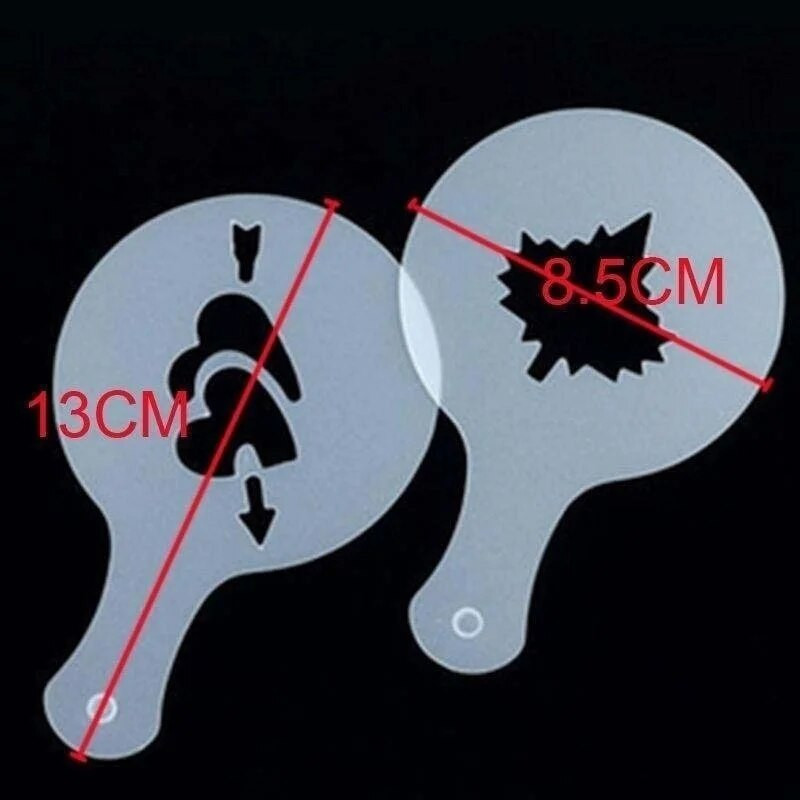 16 KOM/Set Mješoviti stilovi Cappuccino Latte Šablone za kavu Duster Kalup za kolače Sprej za kavu DIY umjetničke šablone Dodaci za kavu
