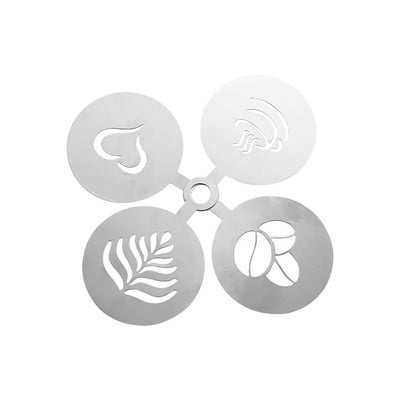 Nerūdijančio plieno kavos trafaretas Latte Cappuccino dekoravimo trafaretai Tortų sausainių purškiami dažai Art kepimo forma Barista šablonui