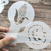 Модел за отпечатване на коледно кафе Направи си сам бисквитка Cupcake Шоколадови шаблони за украса Лате кафе Печат на мухъл Подложка за разстилане