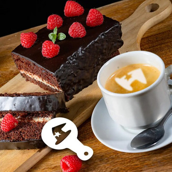 Модел за отпечатване на коледно кафе Направи си сам бисквитка Cupcake Шоколадови шаблони за украса Лате кафе Печат на мухъл Подложка за разстилане