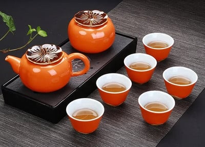 Creative Teaware Persimmon Model Kung Fu Keramički set za čaj Set lonaca za čaj i šalice Gaiwan Teeware Teware Cups Šalice za čaj Čajnik za kavu Šalica za čaj
