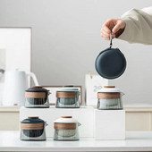 1 купа 3 чаши Дзен чайник и комплект чаши за чай Домакински комплект за приготвяне на чай Пътен сервиз за чай Външна преносима чанта Китайски сервиз за чай Консумативи