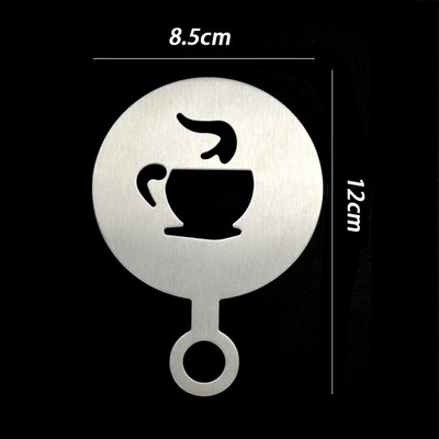 Nerūdijančio plieno kavos trafaretas Latte Cappuccino dekoravimo trafaretai Tortas Sausainiai Purškiami dažai Art Kepimo Formos Kavos Priedai