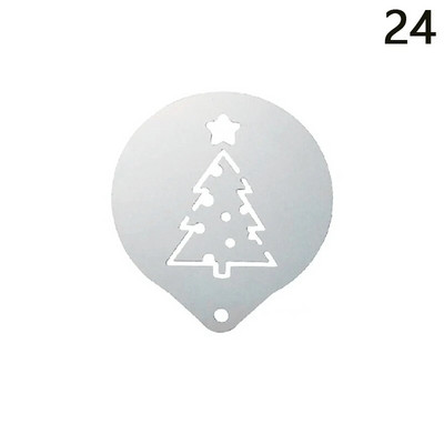 Naujas nerūdijančio plieno girliandos formos išgalvotas kavos spausdinimo modelis Formos storas kavinės putų purškimo šablonas Barista trafaretai dekoro įrankis