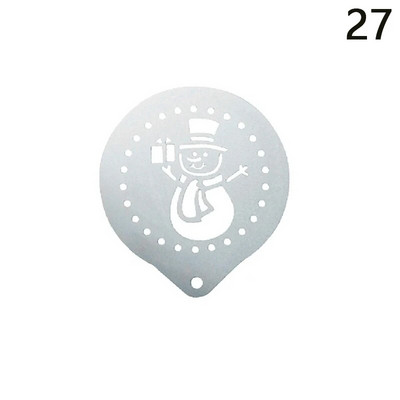 Naujas nerūdijančio plieno girliandos formos išgalvotas kavos spausdinimo modelis Formos storas kavinės putų purškimo šablonas Barista trafaretai dekoro įrankis