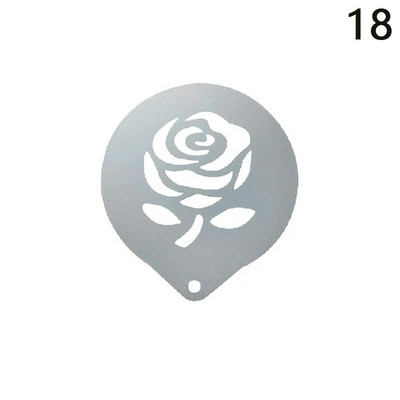 Naujas nerūdijančio plieno girliandos formos išgalvotas kavos spausdinimo modelis Formos storas kavinės putų purškimo šablonas Barista trafaretai dekoro įrankis