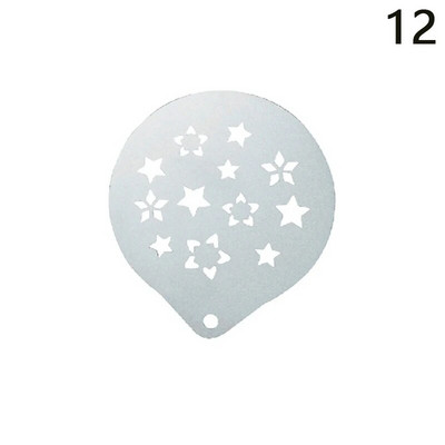 Naujas nerūdijančio plieno girliandos formos išgalvotas kavos spausdinimo modelis Formos storas kavinės putų purškimo šablonas Barista trafaretai dekoro įrankis