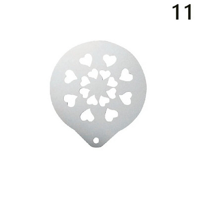 Naujas nerūdijančio plieno girliandos formos išgalvotas kavos spausdinimo modelis Formos storas kavinės putų purškimo šablonas Barista trafaretai dekoro įrankis