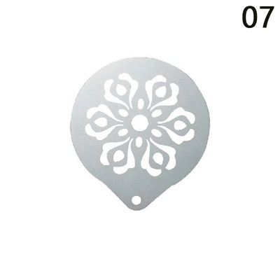 Naujas nerūdijančio plieno girliandos formos išgalvotas kavos spausdinimo modelis Formos storas kavinės putų purškimo šablonas Barista trafaretai dekoro įrankis