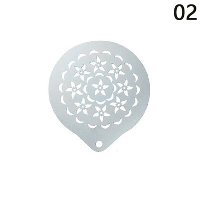 Naujas nerūdijančio plieno girliandos formos išgalvotas kavos spausdinimo modelis Formos storas kavinės putų purškimo šablonas Barista trafaretai dekoro įrankis