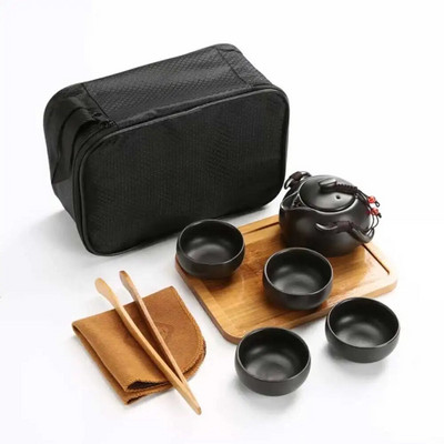 Kineski lonac i šalica Set za čaj Putni Kung Fu Keramičke prijenosne šalice za čaj Čajnik Porculanske Gaiwan šalice Alati za ceremonije Ručno izrađeni mini