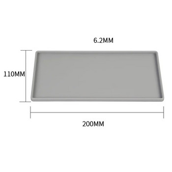 1 τμχ Πλαστικός επίπεδος δίσκος σιλικόνης τετράγωνος αντιολισθητικός περιστρεφόμενος στήριγμα κινητής βάσης Δίσκος σαπουνιού μπάνιου Θήκη για μαχαιροπίρουνα για τσάι καφέ 200mm