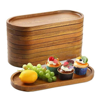 Επιτραπέζια σκεύη από μασίφ ξύλο στρογγυλό πιάτο γλυκού ιαπωνικού τύπου Ξύλινος δίσκος πιάτο σνακ Πιάτο αποξηραμένων φρούτων Ξύλινο πιάτο