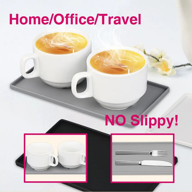 Silikoninis minkštas kilimėlis organizatoriaus padėklas neslystantis kilimėlis plastikinis plokščias 276 mm neslystantis sukamasis butelių laikiklis vonios kambariui arba stalviršiui