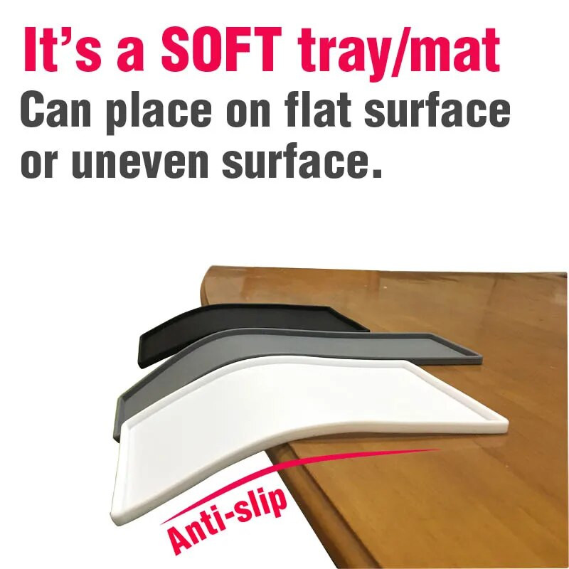 Silikoninis minkštas kilimėlis organizatoriaus padėklas neslystantis kilimėlis plastikinis plokščias 276 mm neslystantis sukamasis butelių laikiklis vonios kambariui arba stalviršiui