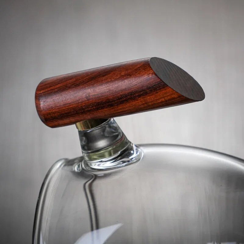 Странична дръжка Стъклена чаша правосъдие Топлоустойчива мъжка чаша Чайник Чайник за чайник за приготвяне на чай Чайник с инфузер Pu Erh Gaiwan