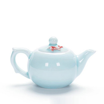 Креативен чайник Celadon Чайник с малка рибка, Изящен чайник Чайник, Комплекти за кафе и чай, Китайски традиции Чайник с цветя Чайник