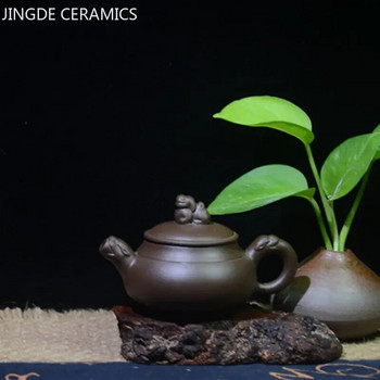 Мини лилав глинен чайник Zhu Mud Чайник с малък капацитет Аксесоари за китайска чаена церемония Персонализирана декорация на домашен сервиз за чай