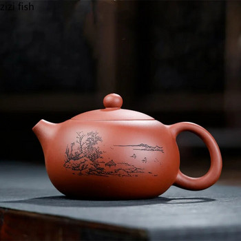 Yixing Purple Clay Teapot 420ml Τσαγιέρα Βραστήρας τσαγιού Συσκευή τσαγιού Τραπεζάκι σαλονιού Εργαλείο παρασκευής τσαγιού Teaware Handmade Teapots Tea Pot Δώρο