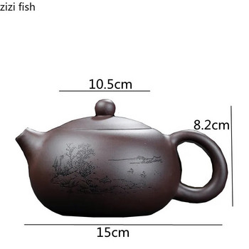 Чайник с лилава глина Yixing 420 ml Чайник Чайник Чайник Чайник Маса за кафе Инструмент за приготвяне на чай Чайници Ръчно изработени чайници Чайник Подарък