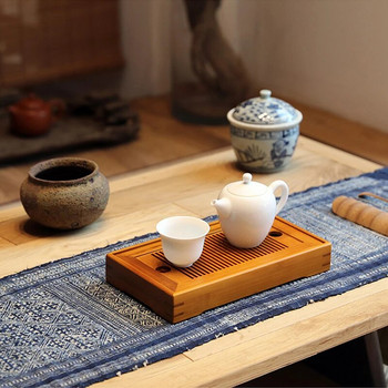 Бамбукови подноси за чай Сервиране на китайски чай Kung Fu Подноси за чай Екологични и висококачествени подноси за съхранение на настолна вода Суха маса с мехурчета