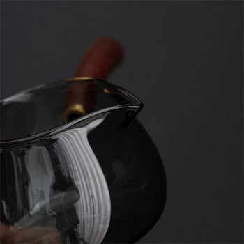 Δημιουργική μανιβέλα Ξύλινη λαβή Γυάλινο Δοχείο τσαγιού Fair Cup με φίλτρο Σετ τσαγιού Kungfu Teapot Teapot