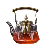 Stakleni čajnik od 1L s uklonjivim infuzerom Staklo otporno na toplinu za kućanstvo koje se može filtrirati Čajnik za kuhanje čaja na pari Prozirni čajnik