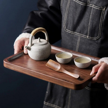 Δίσκος ιαπωνικής μασίφ ξύλου Πολυλειτουργικός δίσκος αποθήκευσης Ορθογώνιος δίσκος για επιδόρπιο Coffeeshop Δίσκος τσαγιού Οικιακός δίσκος φρούτων