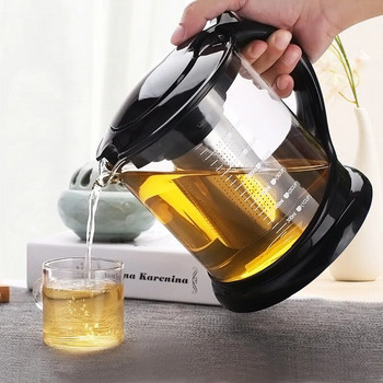 Τσαγιέρα με φυσαλίδες από γυαλί μεγάλης χωρητικότητας, βοριοπυριτικό γυαλί Pot Flower Tea Teapot Puer Kettle Coffee Teapot Convenient with Infuser