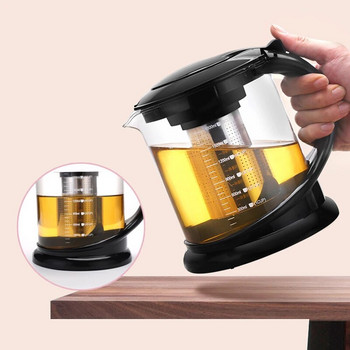 Τσαγιέρα με φυσαλίδες από γυαλί μεγάλης χωρητικότητας, βοριοπυριτικό γυαλί Pot Flower Tea Teapot Puer Kettle Coffee Teapot Convenient with Infuser