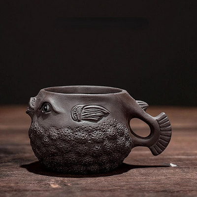 Molio puodas Buitinė Kungfu arbata Kūrybinis rankų darbo Fugu arbatinukas su purpuriniu smėliu Yixing Zisha arbatinukas arbatai puodelyje šildomame virdulyje